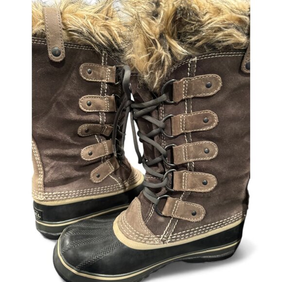 Sorel Joan of Arctic Snow Boots • Women’s 7 • Brown Suede Waterproof Duck Boot - Picture 3 of 7